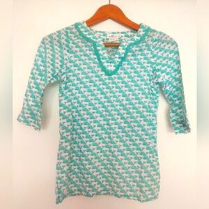 Vineyard Vines 1/4 Sleeve Blouse Women's Size M 100% Cotton Lightweight EUC